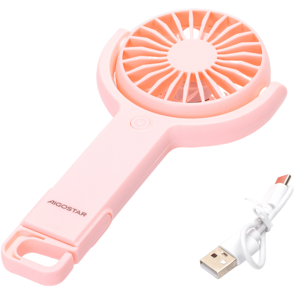 Ventilador De Mano, 3 Pulgadas, 7 Aspas, 5 Velocidades, 1200Mah, Rosa-image