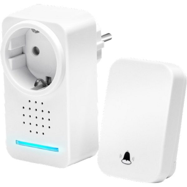 Aigostar Timbre InaláMbrico Con Enchufe, Timbre De Puerta Con Autoalimentado, Timbre InaláMbrico Exterior Impermeable Con Indicadores Led, Resistente Al Agua, 30 MelodíAs, 5 Niveles De Volumen, Blanco-image