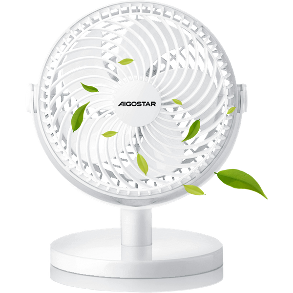 Aigostar Zephyr - Ventilador De Mesa PortáTil, 6 Pulgadas, 5 Aspas, 2 Velocidades, Sin BateríA, Blanco-image