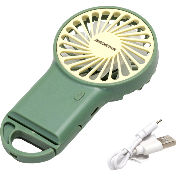 Ventilador De Mano, 3,2 Pulgadas, 7 Aspas, 3 Velocidades, 500 Mah, Verde-image