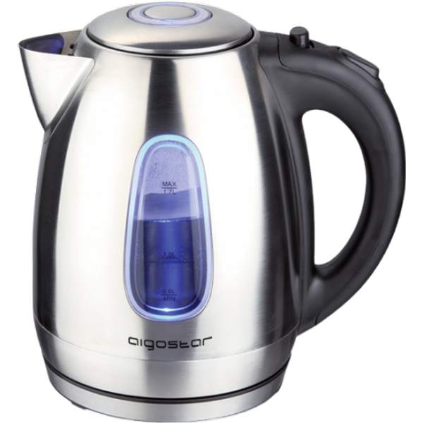 Aigostar Queen - Hervidor De Agua EléCtrico, Con IluminacióN Led, 1,7 Litros, Libre De Bpa, Acero Inoxidable, Filtro Antical, Sistema De ProteccióN Contra La EbullicióN En Seco, 2200W, DiseñO Exclusivo.-image