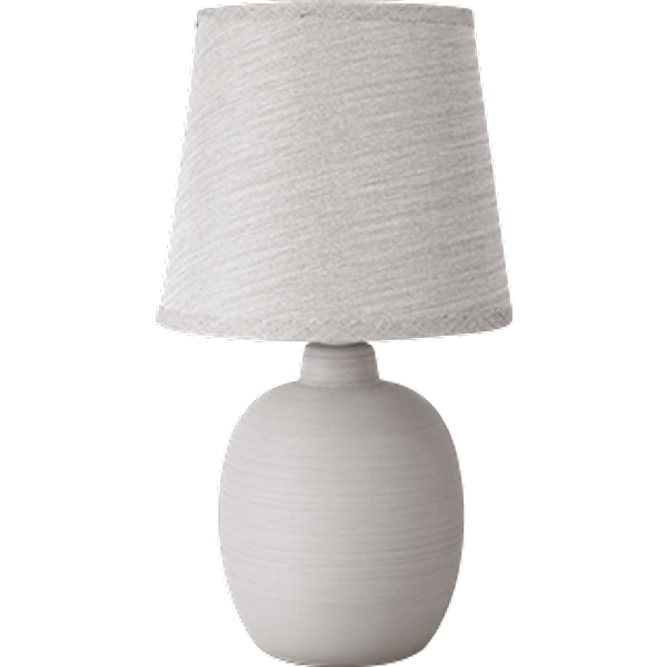 Aigostar - LáMpara De CeráMica De Mesa, Cuerpo De DiseñO Sencillo Color Gris, Pantalla De Tela Color Gris, Casquillo E14. Lamparas De Mesita De Noche, Perfecta Para El SalóN, Dormitorio O Recibidor.-image