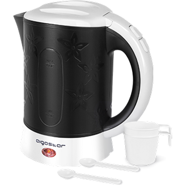 Aigostar Cooltravel - Hervidor De Agua Compacto 0,6 Litros, Libre De Bpa, 650W, Apagado AutomáTico, ProteccióN Contra La EbullicióN En Seco. Color Negro-image