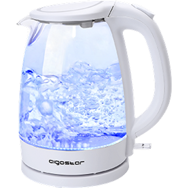 Aigostar Eve 30Gon - Hervidor De Agua EléCtrico, Vidrio Borosilicato, Con IluminacióN Led, 1,7 Litros, Libre De Bpa, 2200 W, Base 360º, Filtro Antical-image