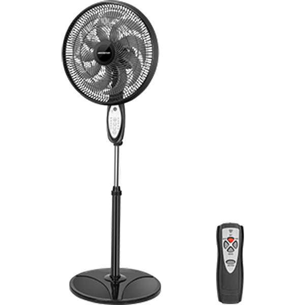 Aigostar Cynric - Ventilador De Pie Silencioso 45W, 9 Aspas, Mando A Distancia, 3 Velocidades, 3 Modos, Temporizador 7.5 Horas, Oscilante 70°, Ventilador De Altura Ajustable, Base Antideslizante-image