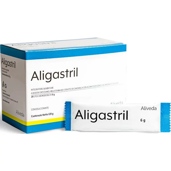 Aligastril Aliveda, Integratore Alimentare Per Gastrite, Acidità Di Stomaco E Reflusso Gastroesofageo-image