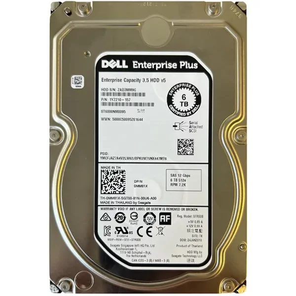 Dell 0MM81X | 6TB 7200RPM SAS 12Gb/S Hot-Swappable (512E) 3.5-Inch Hard Drive For Compellent Storage Array-image