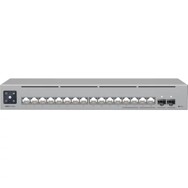 Ubiquiti USW-PRO-MAX-16 | 16-Port, Layer 3 Etherlighting Switch 2.5 Gbe And Versatile Mounting Options-image