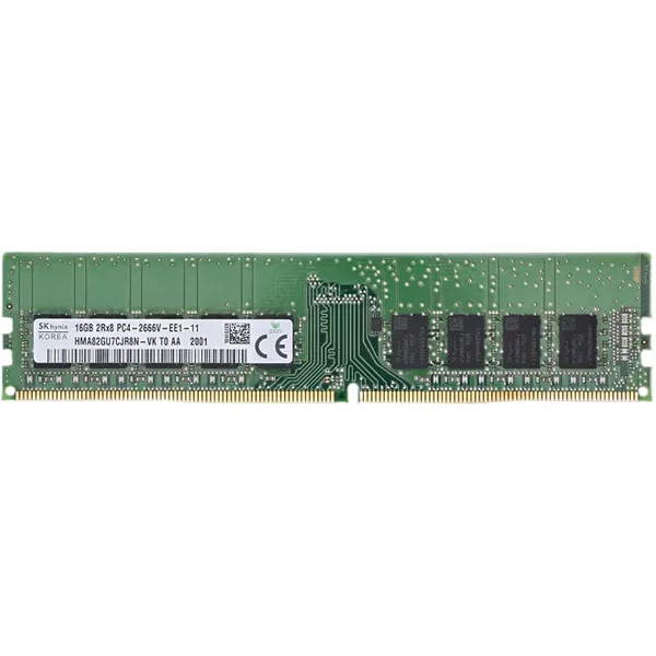Hynix HMA82GU7CJR8N-VK | 16GB Ddr4-2666Mhz PC4-21300 Ecc Unbuffered Udimm CL19 2Rx8 1.2V 288-Pin Memory Module-image