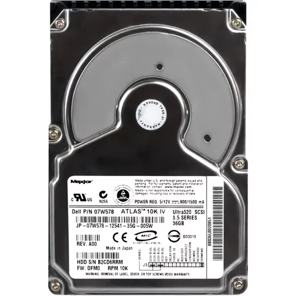 Dell 8B036L0020851 | 36GB 10000RPM Ultra-320 Scsi 68-Pin 8MB Cache 3.5-Inch Internal Hard Drive-image