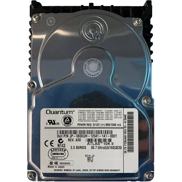 Dell 0080XUH | 36GB 10000RPM Ultra-160 Scsi 80-Pin 8MB Cache 3.5-Inch Internal Hard Drive-image