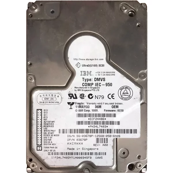 Dell 03678P | 36GB 10000RPM Ultra160 Scsi Hot-Pluggable 3.5-Inch Hard Drive-image
