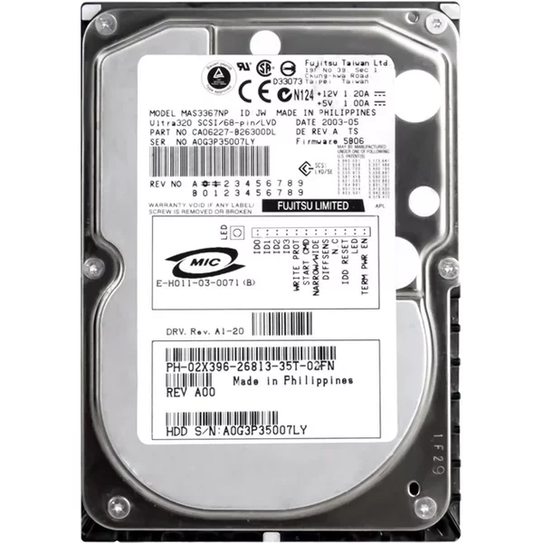 Dell CA06227-B26300DL | 36GB 15000RPM Ultra-320 Scsi 68-Pin 8MB Cache 3.5-Inch Internal Hard Drive-image