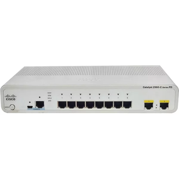 Cisco WS-C2960CPD-8TT-L-RF | Catalyst 2960C Series 2960CPD-8TT-L 8 X 10/100Base-Tx RJ-45 And 2 X 1G RJ-45 Poe+ Uplink Ports Layer 2 Managed Fast Ethernet Network Switch-image