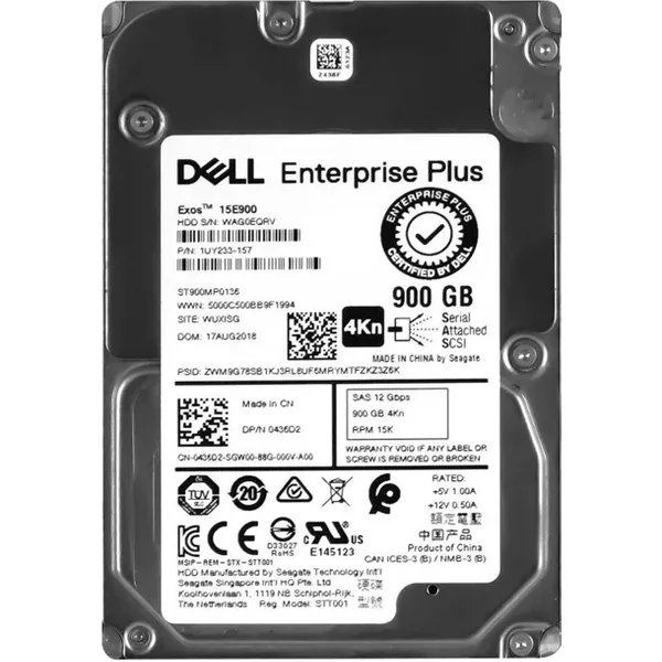 Dell 0436D2 | 900GB 15000RPM SAS 12Gb/S Hot-Pluggable (4Kn) 2.5-Inch Hard Drive For Compellent Storage Array-image