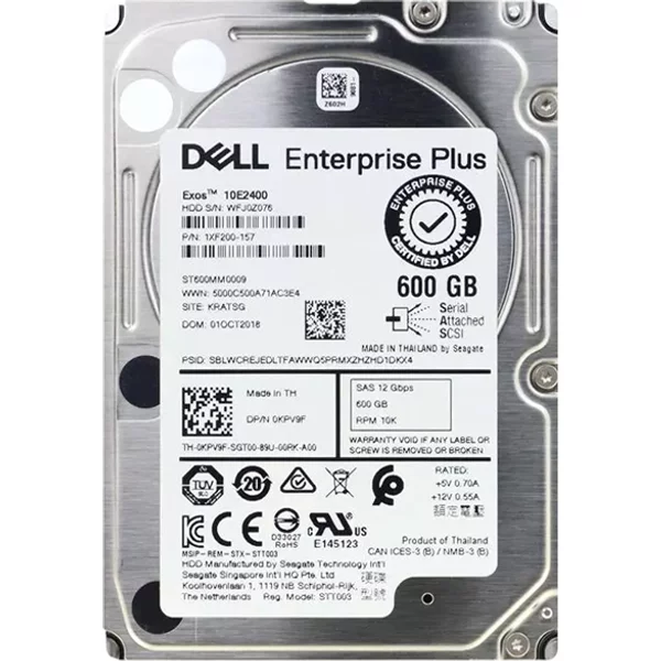 Dell 0KPV9F | 600GB 10000RPM SAS 12Gb/S Hot-Pluggable 2.5-Inch Hard Drive For Compellent Storage Array-image