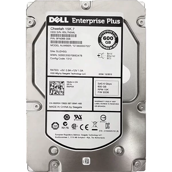 Dell 002R3X | 600GB 15000RPM SAS 6Gb/S Hot-Pluggable 3.5-Inch Hard Drive For Equallogic Storage Array-image