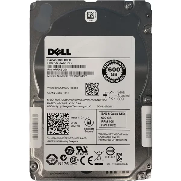 Seagate 9PP066-251 | 600GB 10000RPM SAS 6Gb/S 2.5-Inch 16MB Cache Savvio Hard Drive-image