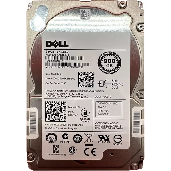 Seagate 9XS066-251 | Savvio 10K.5 Series 900GB 10000RPM SAS 6Gb/S 64MB Cache (Sed) 2.5-Inch Hard Drive-image
