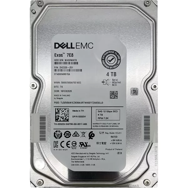 Dell 03323V | 4TB 7200RPM SAS 12Gb/S Hot-Pluggable (Sed) 3.5-Inch Nearline Hard Drive For Poweredge Server & Powervault Storage Array-image