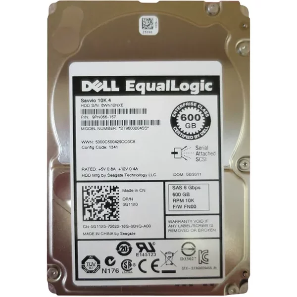 Dell G11X0 | 600GB 10000RPM SAS 6Gb/S Hot-Pluggable 2.5-Inch Hard Drive For Equallogic Storage Array-image
