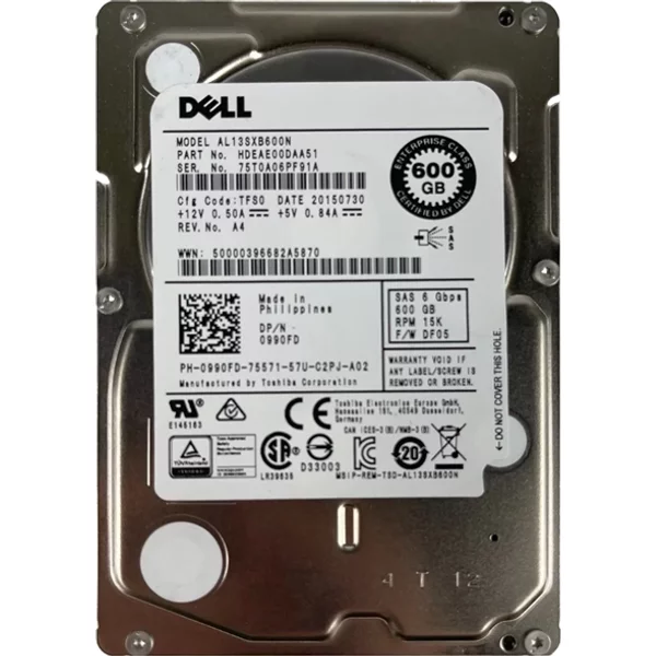 Toshiba HDEAE00DAA51 | 600GB 15000RPM SAS 6Gb/S 64MB Cache 2.5-Inch Hard Drive-image