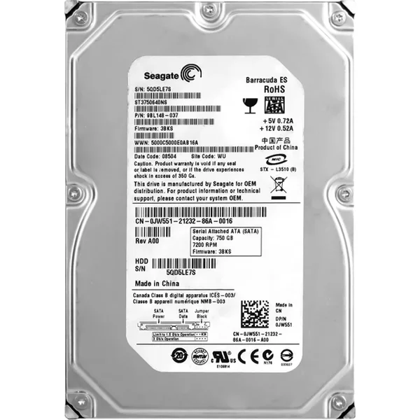 Seagate ST3750640NS | Barracuda ES Series 750GB 7200RPM Sata 3Gb/S 16MB Cache 3.5-Inch Hard Drive-image