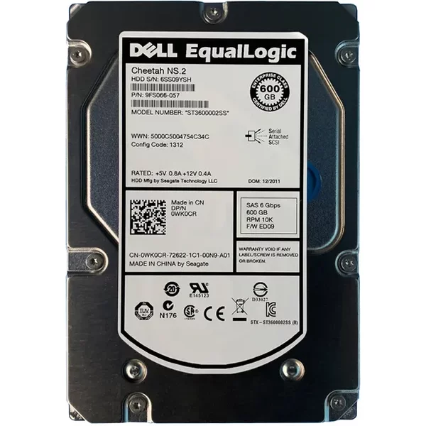 Dell WK0CR | 600GB 10000RPM SAS 6Gb/S Hot-Pluggable 3.5-Inch Hard Drive For Equallogic Storage Array-image