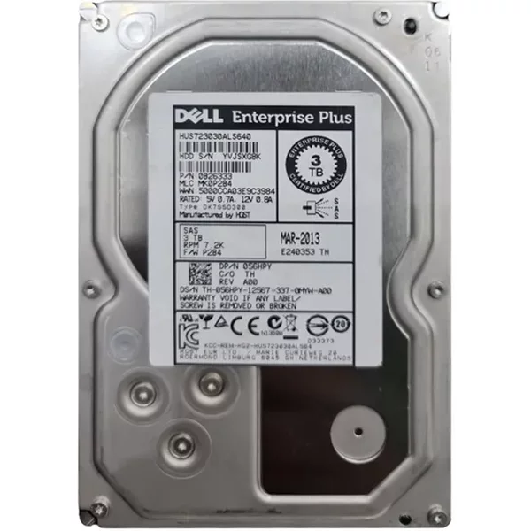 Dell 056HPY | 3TB 7200RPM SAS 6Gb/S Hot-Pluggable 3.5-Inch Hard Drive For Equallogic Storage Array-image