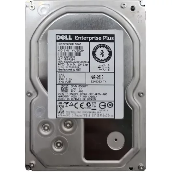 Dell 56HPY | 3TB 7200RPM SAS 6Gb/S Hot-Pluggable 3.5-Inch Hard Drive For Equallogic Storage Array-image