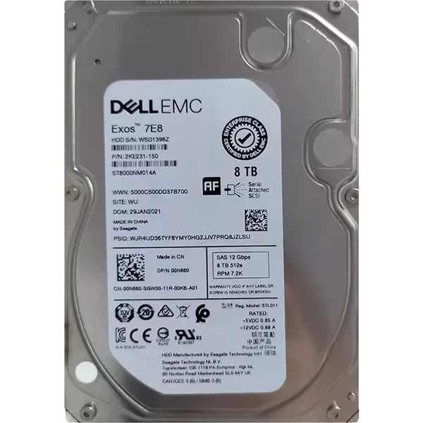 Seagate ST8000NM014A | Exos 7E8 8TB 7200RPM SAS 12Gb/S 256MB Cache 512E 3.5-Inch Hard Drive-image