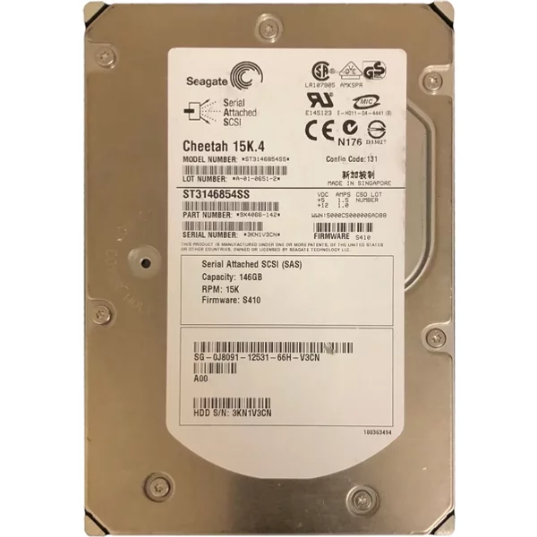 Dell 0J8091 | 147GB 15000RPM SAS 3Gb/S Hot-Pluggable Single Port 16MB Cache 3.5-Inch Hard Drive For Poweredge Server & Powervault Server-image