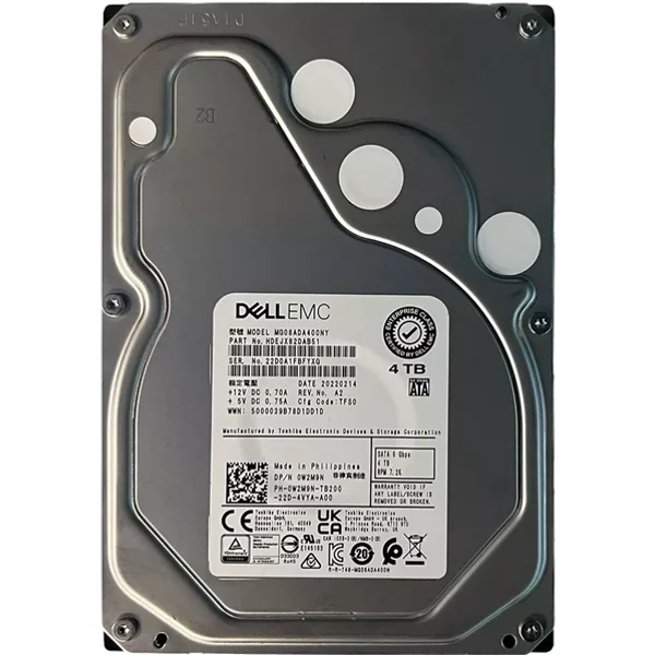 Dell 0W2M9N | 4TB 7200RPM Sata 6Gb/S 3.5-Inch Hard Drive-image