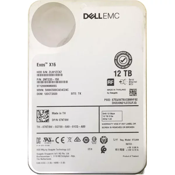 Dell 07KT9W | 12TB 7200RPM SAS 12Gb/S 3.5-Inch Hard Drive-image