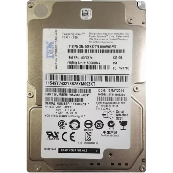 IBM 00FX870 | 146GB 15000RPM SAS 6Gb/S SFF 2.5-Inch Hard Drive-image