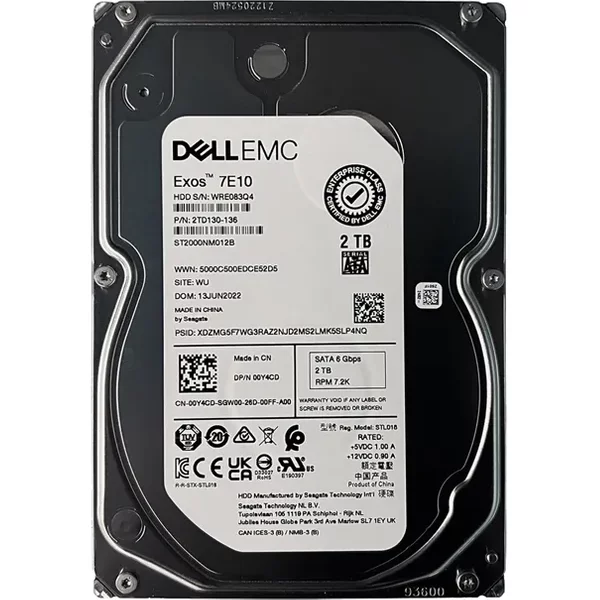 Dell 00Y4CD | 2TB 7200RPM 6Gb/S Sata 128MB Cache 3.5-Inch Hard Drive-image