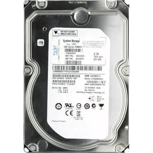 IBM 46W0975 | 4TB 7200RPM SAS 6Gb/S Nearline Hot Swapable 3.5-Inch Hard Drive For Storage System-image