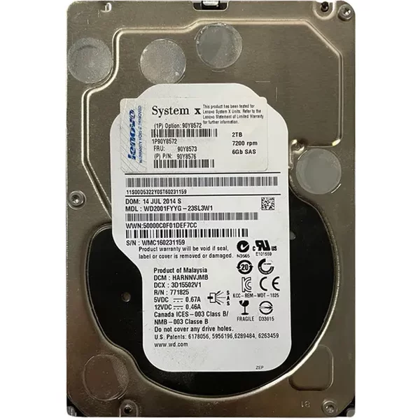 IBM 90Y8576 | 2TB 7200RPM SAS 6Gb/S Hot Swappable 3.5-Inch Hard Drive For System X-image