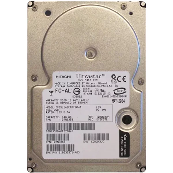 IBM IC35L146EFDY10-0 | Ultrastar 146GB 10000RPM Fibre Channel 2Gb/S 8MB Cache 3.5-Inch Hard Drive-image