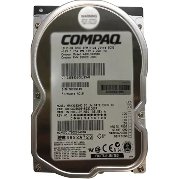 HP 180721-004 | 18.2GB 7200RPM Ultra-2 Wide Scsi 1MB Cache (Lvd) 68-Pin 3.5-Inch Hard Drive-image