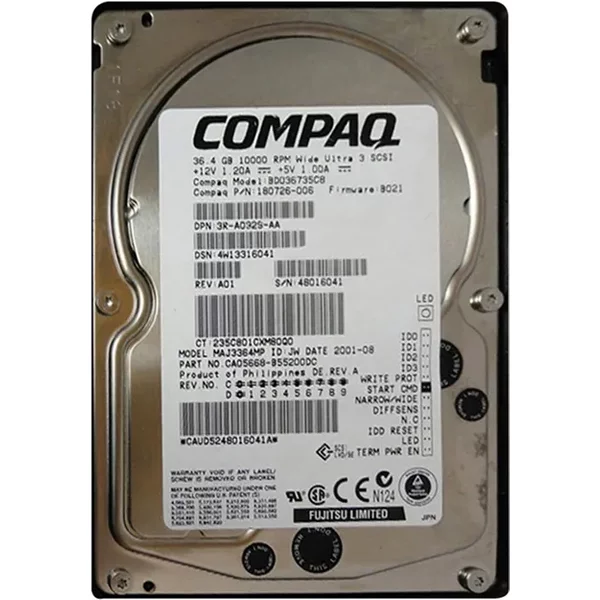 HP 180726-006 | 36GB 10000RPM Ultra 160 Scsi 68-Pin (Lvd) 3.5-Inch Hard Drive-image