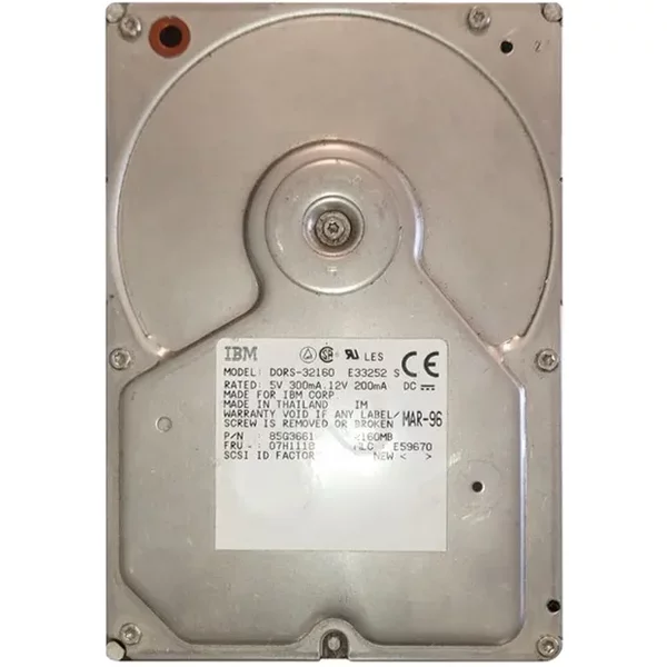 IBM 07H1118 | Ultrastar ES 2.1GB 5400RPM Fast Scsi 50-Pin 448KB Cache 3.5-Inch Hard Drive-image