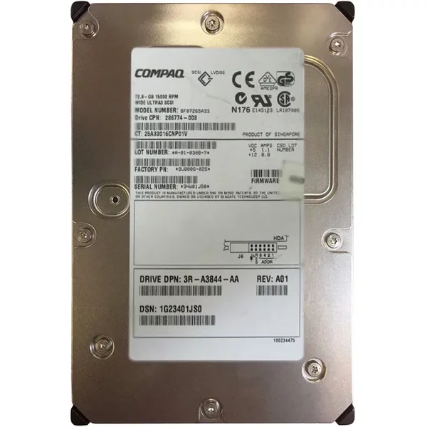 Compaq 3R-A3844-AA | 73GB 15000RPM Ultra 320 Scsi 3.5-Inch Hard Drive-image