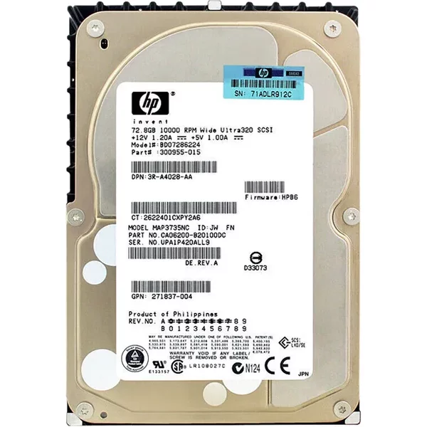 HP 3R-A4028-AA | 72.8GB 10000RPM Ultra320 Scsi Hot Swappable LVD 80-Pin 3.5-Inch Hard Drive-image