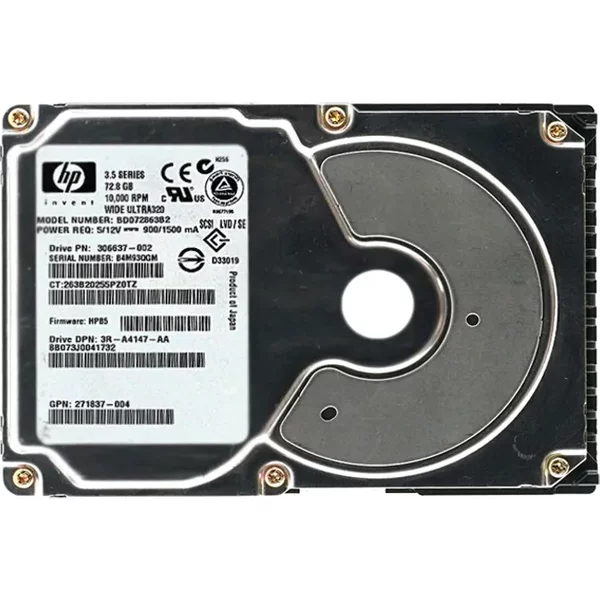 HP 3R-A4147-AA | 72.8GB 10000RPM Ultra320 Scsi Hot Swappable LVD 80-Pin 3.5-Inch Hard Drive-image