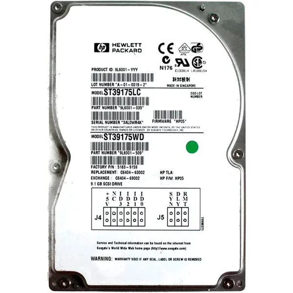 HP 5183-9159 | 9.1GB 5400RPM Fast Scsi Single-Ended 50-Pin 5.25-Inch Hard Drive-image