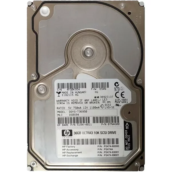 HP 5184-4811 | 36.4GB 10000RPM Ultra160 Scsi Hot Swappable LVD 80-Pin 3.5-Inch Hard Drive-image