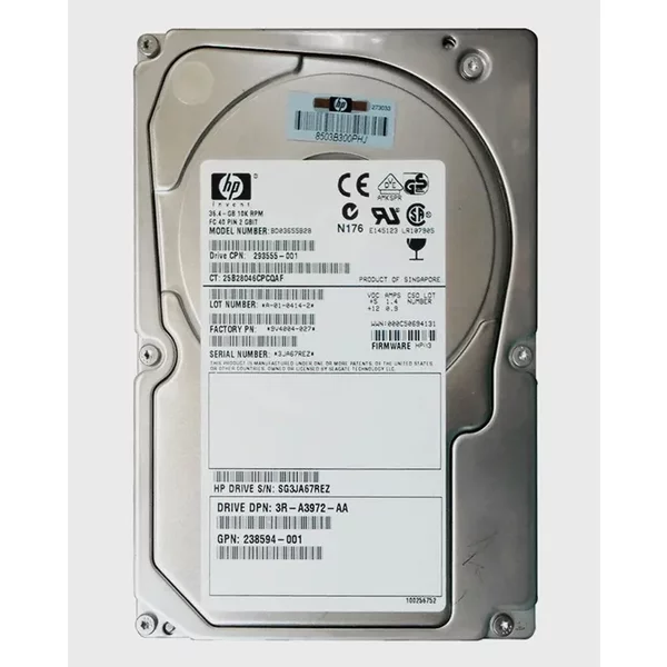 HP 238594-001 | 36.4GB 10000RPM Fibre Channel 2Gb/S Hot Swap 3.5-Inch Internal Hard Drive-image