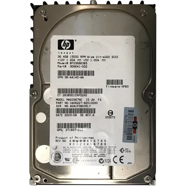 HP 306641-002 | 36.4GB 15000RPM Ultra-320 Scsi Hot-Pluggable (Lvd) 80-Pin 3.5-Inch Hard Drive-image