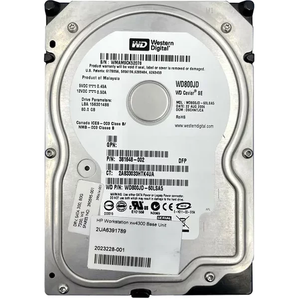 HP 381648-002 | 80GB 7200RPM Sata 1.5Gb/S 8MB Cache LFF 3.5-Inch Hard Drive-image